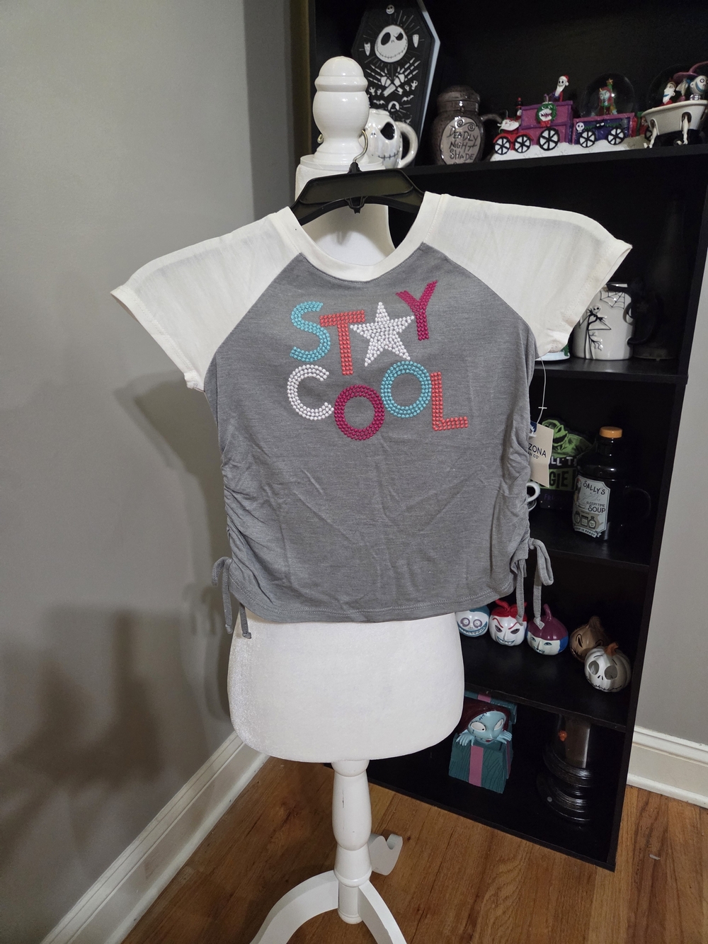 Arizona Jean Company Girls' Gray & White 'Stay Cool' Tee with Side Ties